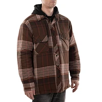 Veste de chemise en flanelle à carreaux bruns Workload