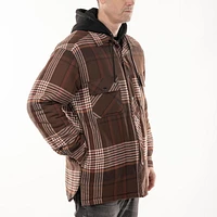 Veste de chemise en flanelle à carreaux bruns Workload
