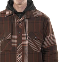 Veste de chemise en flanelle à carreaux bruns Workload