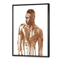 Designart Handsome African Man Portrait On White II FLOAT FRAME WALL ART