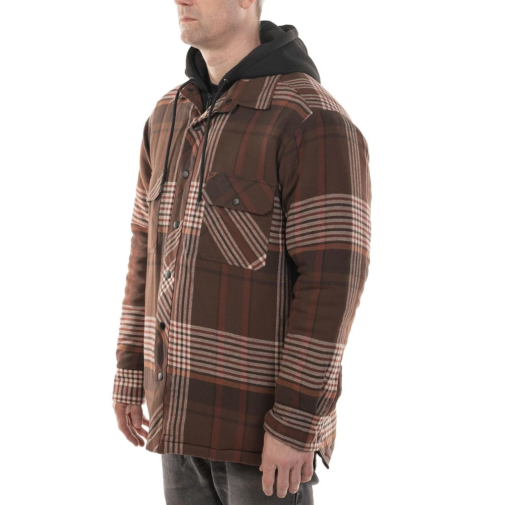 Veste de chemise en flanelle à carreaux bruns Workload