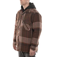 Veste de chemise en flanelle à carreaux bruns Workload