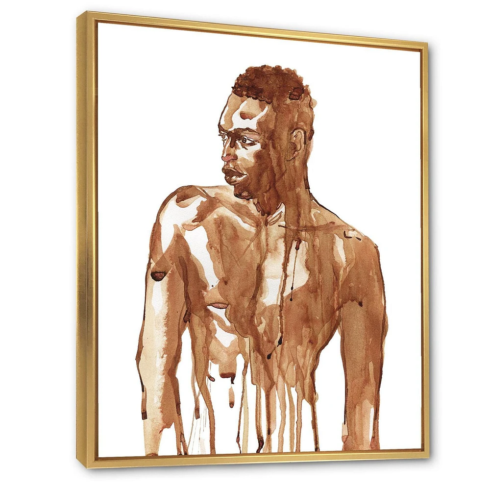 Designart Handsome African Man Portrait On White II FLOAT FRAME WALL ART