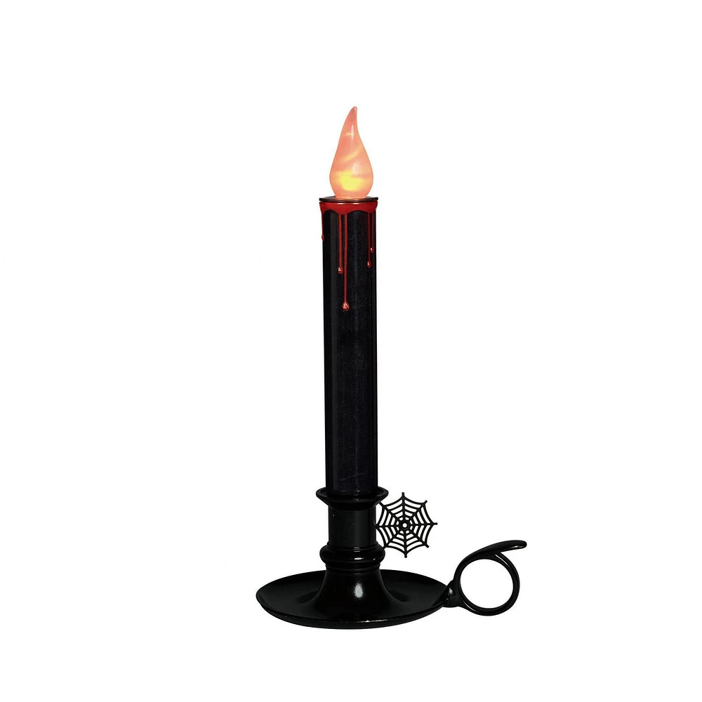 Way to Celebrate Battery-Operated LED Flickering Candle, in Candle Holder and Dripping Blood