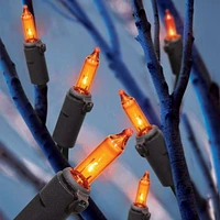 Way to Celebrate Halloween 50-Count Indoor Outdoor Orange Incandescent Mini Lights, with AC Adaptor