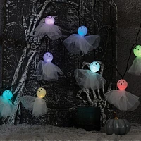 Way to Celebrate Halloween 10-Count Battery Operated Ghost Lights, with Color Changing LED Bulbs