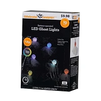 Way to Celebrate Halloween 10-Count Battery Operated Ghost Lights, with Color Changing LED Bulbs