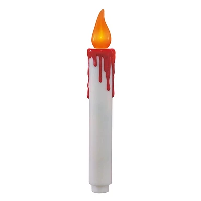 Way to Celebrate Halloween 7-Inch Battery-Operated White Hanging Candles, with Orange Flickering LED Bulb, 4-Count