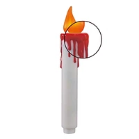 Way to Celebrate Halloween 7-Inch Battery-Operated White Hanging Candles, with Orange Flickering LED Bulb, 4-Count