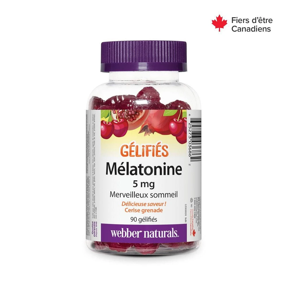 Webber Naturals Mélatonine Gélifiés 5 mg 90 gélifiés