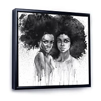 Designart Portrait of African American Woman XI FLOAT FRAME WALL ART