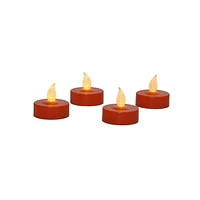 Way to Celebrate Halloween 4-Count Flameless Orange LED Tealight Candles