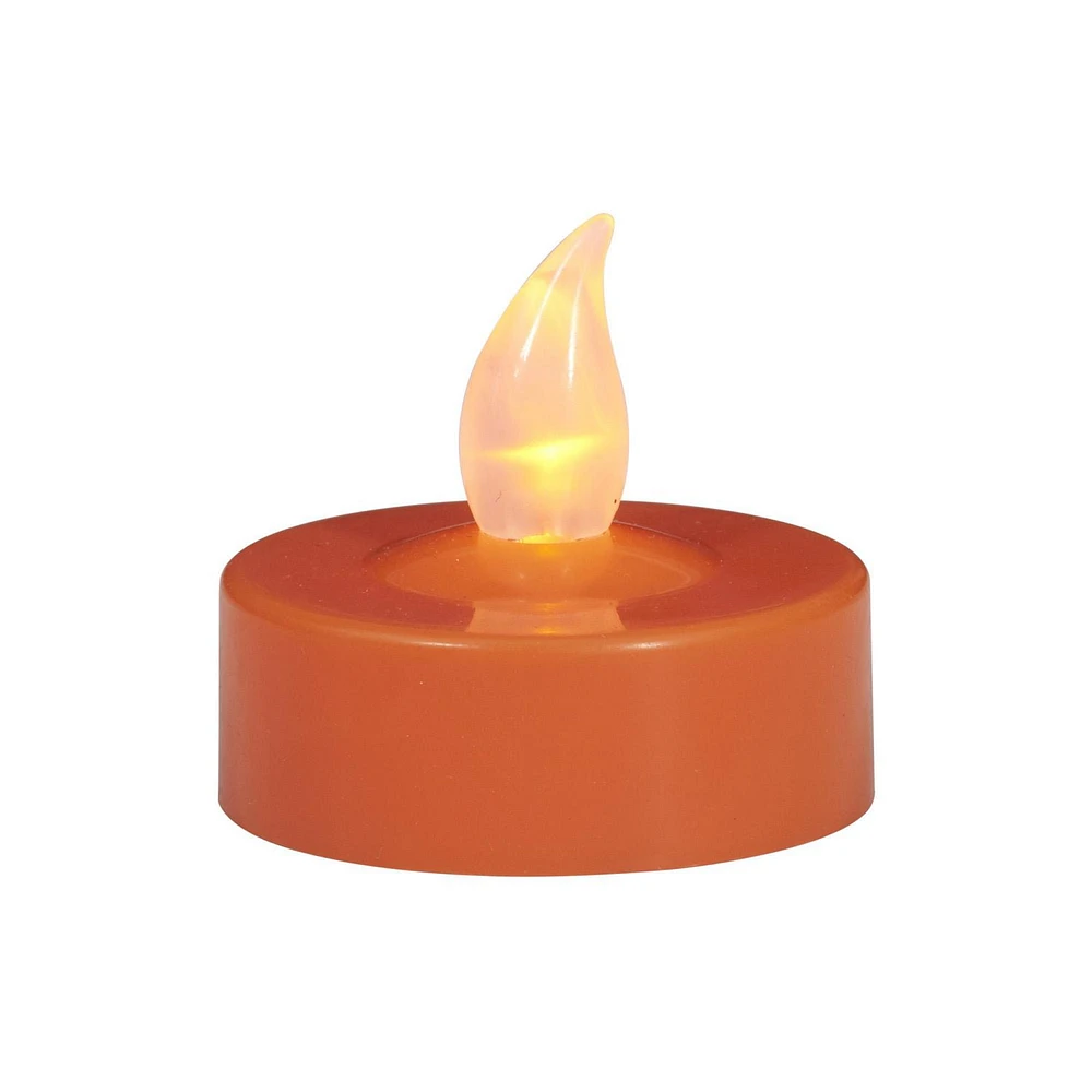 Way to Celebrate Halloween 4-Count Flameless Orange LED Tealight Candles