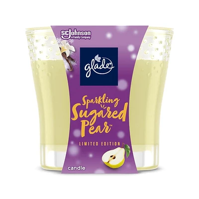 Glade® Scented Candle Air Freshener, Sparkling Sugared Pear™, 1-Wick Candle