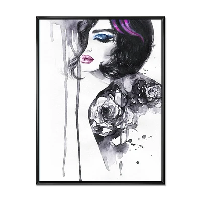 Designart Painting Female Portrait FLOAT FRAME WALL ART