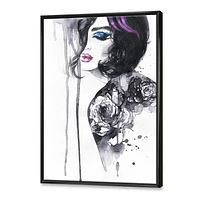 Designart Painting Female Portrait FLOAT FRAME WALL ART