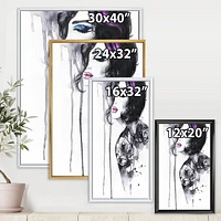 Designart Painting Female Portrait FLOAT FRAME WALL ART