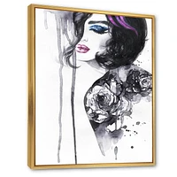 Designart Painting Female Portrait FLOAT FRAME WALL ART