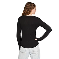 No Boundaries Women's Snap Henley