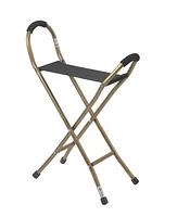 Drive Medical Bronze with Black Folding Lightweight Cane with Sling Style Seat