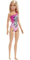 ​Barbie Dolls Wearing Swimsuits (Sustainable Materials) - Tropical Checkers, for Kids 3 to 7 Years Old