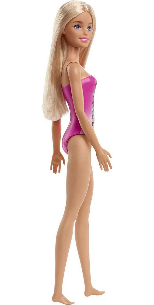 ​Barbie Dolls Wearing Swimsuits (Sustainable Materials) - Tropical Checkers, for Kids 3 to 7 Years Old