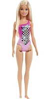 ​Barbie Dolls Wearing Swimsuits (Sustainable Materials) - Tropical Checkers, for Kids 3 to 7 Years Old