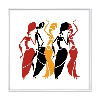 Designart Beautiful Dancers Afro American Silhouettes FLOAT FRAME WALL ART