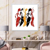 Designart Beautiful Dancers Afro American Silhouettes FLOAT FRAME WALL ART