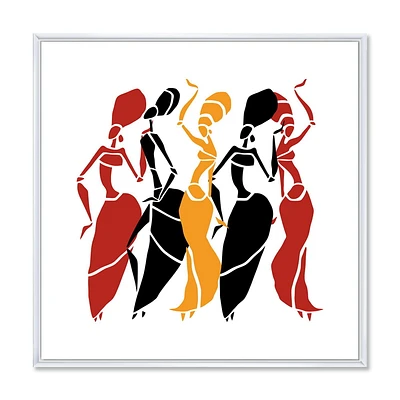 Designart Beautiful Dancers Afro American Silhouettes FLOAT FRAME WALL ART