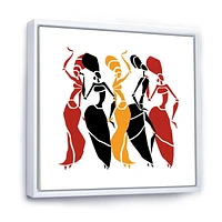 Designart Beautiful Dancers Afro American Silhouettes FLOAT FRAME WALL ART