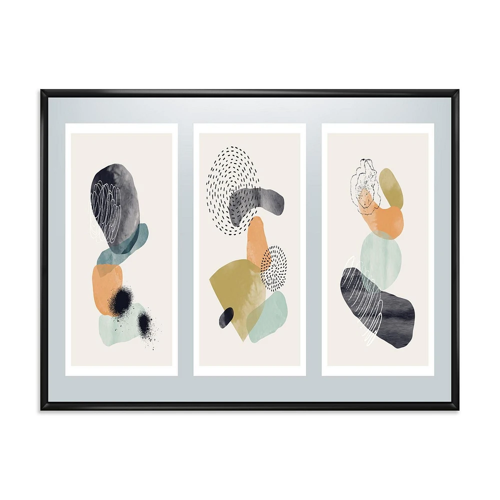 Designart Minimalistic Compostion of Organic Shapes I FLOAT FRAME WALL ART