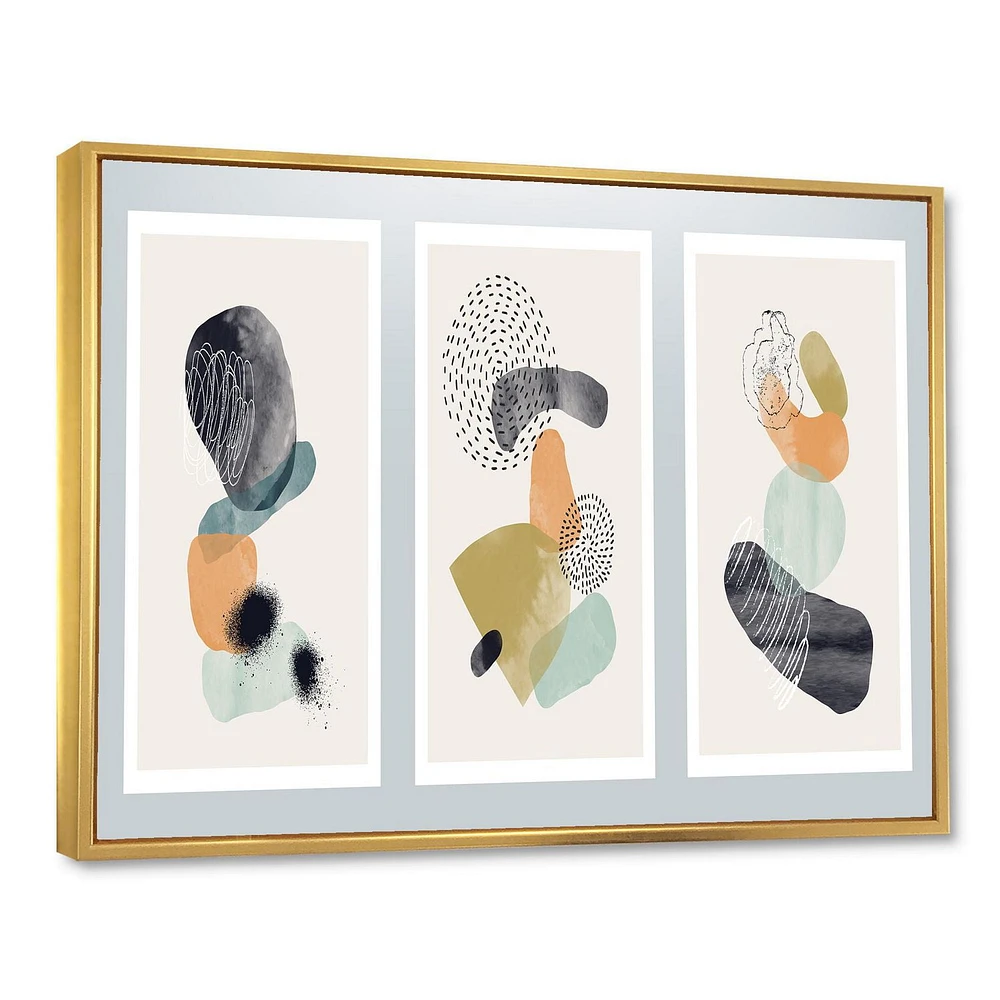 Designart Minimalistic Compostion of Organic Shapes I FLOAT FRAME WALL ART