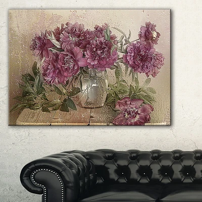 Tableau sur toile imprimée Design Art Bouquet de fleurs rose Peonies