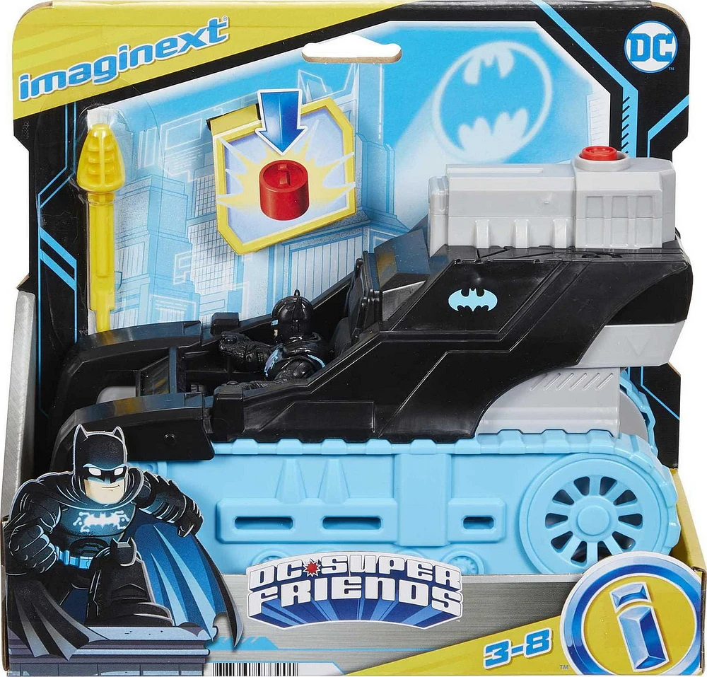 Imaginext DC Super Friends Bat-Tech Tank Vehicle with Lights & Batman Figure Set, 3 Pieces, Ages 3-8