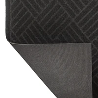 3'x4' Parquet Black Embossed Needlepunch Indoor/Outdoor Mat