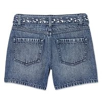 George Girls' Belted Denim Short, Sizes 4-16