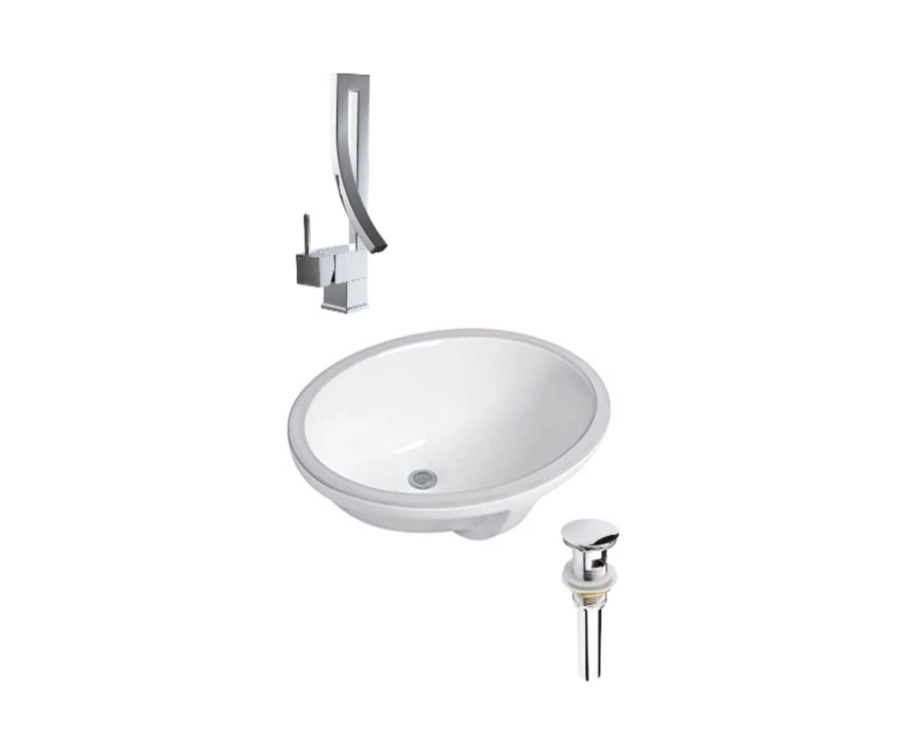 DROP Bath and Kitchen DR091133 Undermount Bathroom Sink Set