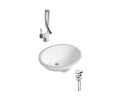 DROP Bath and Kitchen DR091133 Undermount Bathroom Sink Set