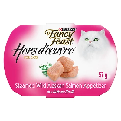 Fancy Feast Hors d'Oeuvre Steamed Salmon, Cat Appetizer 57g, 57g