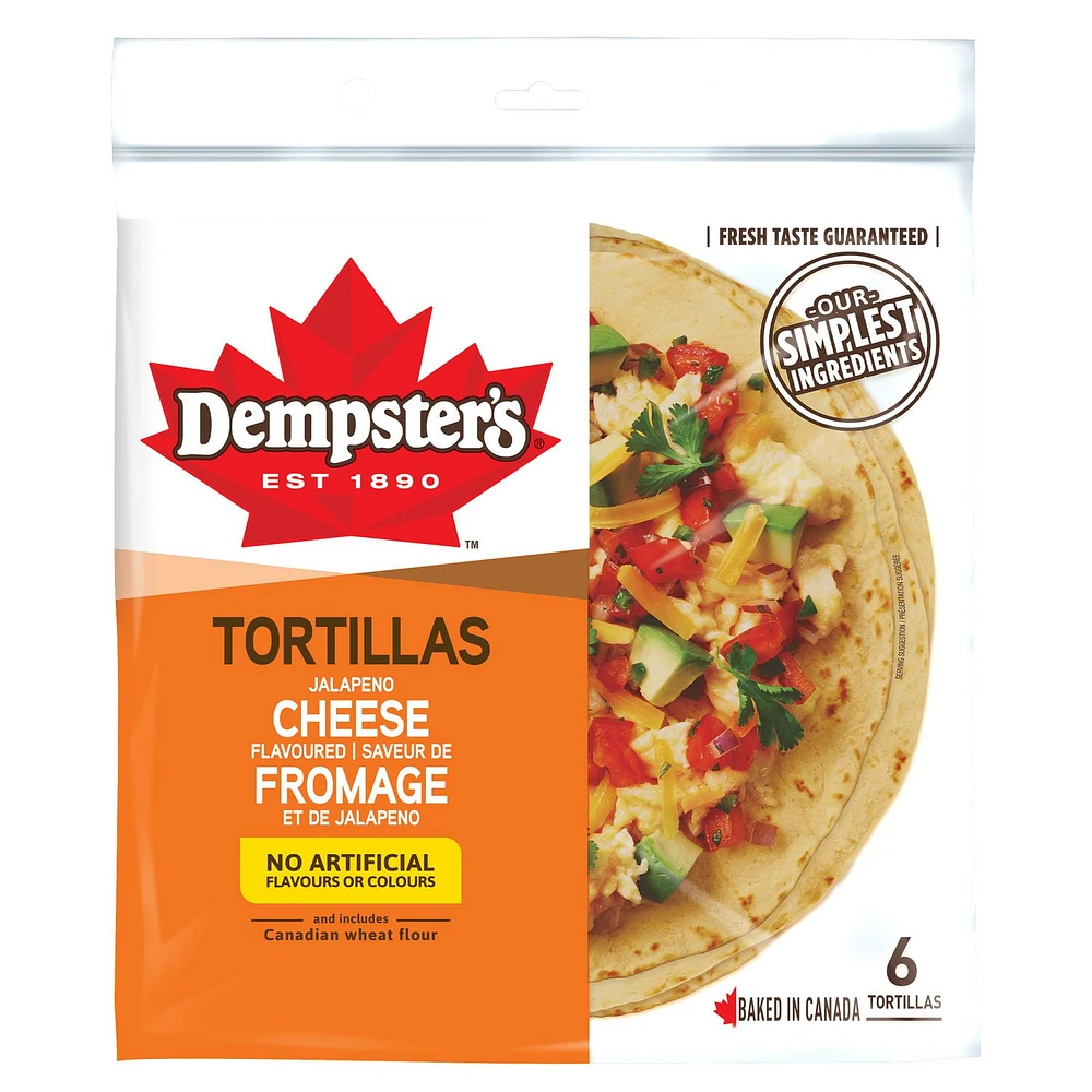 Dempster’s® Jalapeno Cheese Flavoured Large Tortillas, 426 g