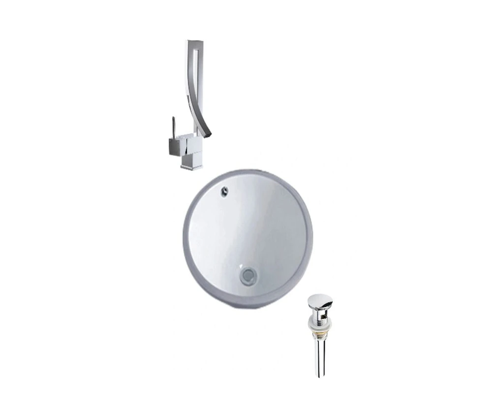 DROP Bath and Kitchen DR091134 Undermount Bathroom Sink Set