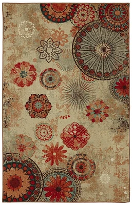 Hometrends Printed Indoor/Outdoor Alexa Medallion Nylon Area Rug 5' x 8