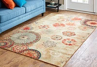 Hometrends Printed Indoor/Outdoor Alexa Medallion Nylon Area Rug 5' x 8