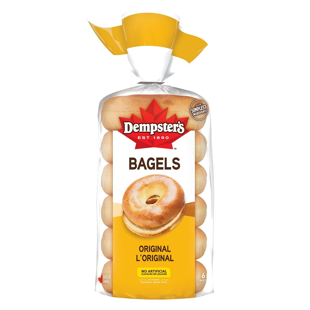 Dempster’s® Original Bagels, Pack of 6; 450 g