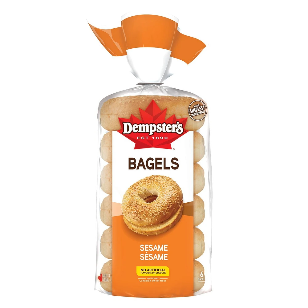 Dempster’s® Sesame Bagels, Pack of 6; 450 g