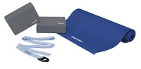 IBF 4-Piece Yoga Set by Iron Body Fitness - Includes a mat, two blocks and a strap.