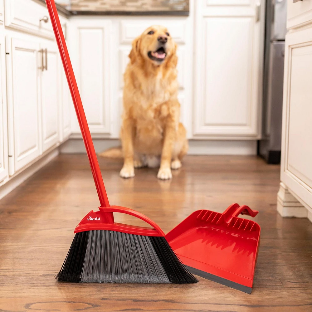 Balai Super Angle Pet Pro - Ensemble Balai & Porte-Poussière de Vileda Élimine 3x plus de poils