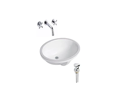 DROP Bath and Kitchen DR091189 Undermount Bathroom Sink Set