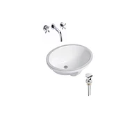 DROP Bath and Kitchen DR091189 Undermount Bathroom Sink Set